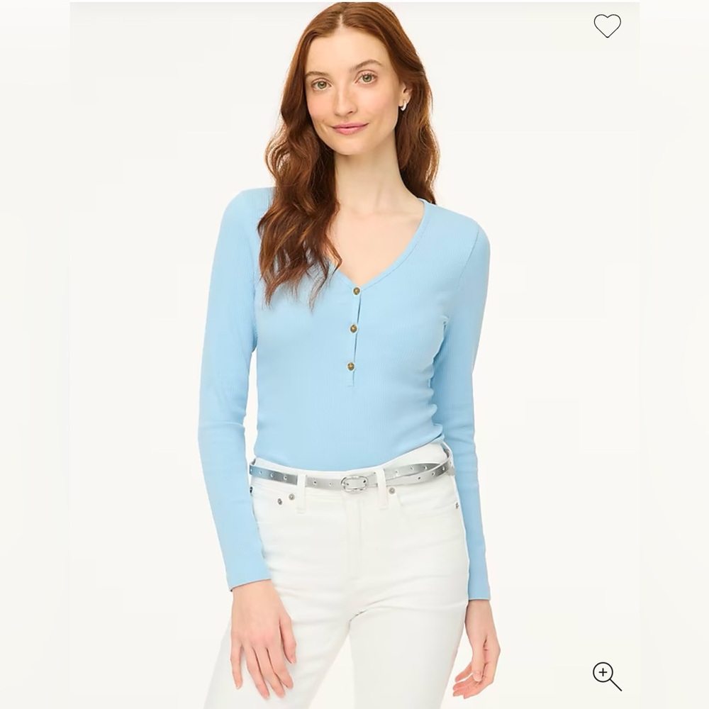 JCrew Factory long-sleeve button henley top